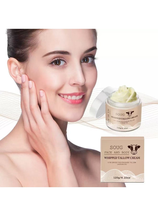 SOUG 100% Grass Fed Beef Tallow for Skin Care - Face + Body - Whipped Moisturizer for Sensitive Skin - Natural Lotion, 4 FL. oz. (Unscented) - Image 2